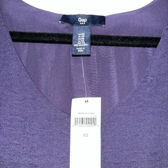 GAP Sleeveless Blouse Purple Chiffon Lined Tank Top NWT Womens Size XS - Picture 3 of 4
